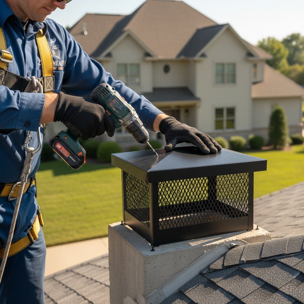 Boston Chimney Cap Installation